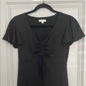 Max Studio Black Ruched Midi Dress